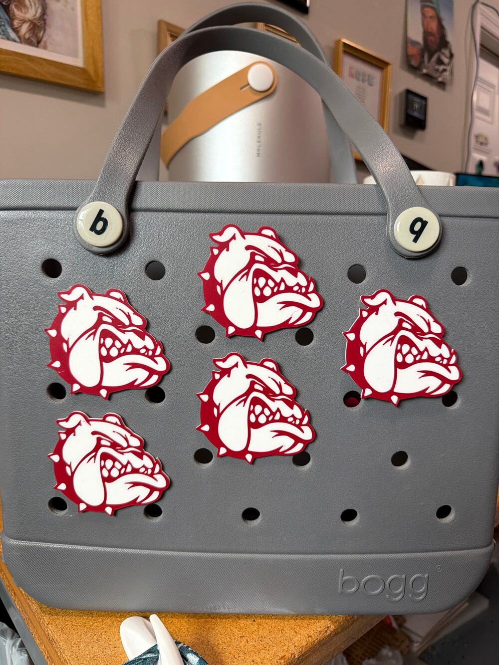 Lot of 5 Slightly Imperfect Red Bulldog Mascot Bogg Bag Charms